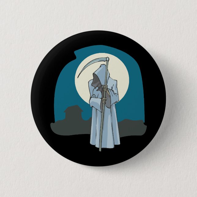 Badge Rond 5 Cm Faucheuse et lune (Devant)