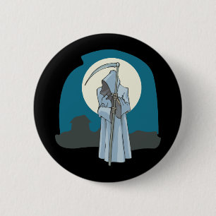Badge Rond 5 Cm Faucheuse et lune