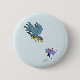 Badge Rond 5 Cm Faucon avec lunettes de protection