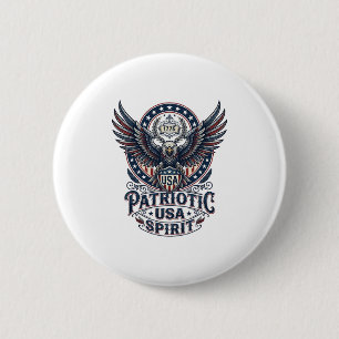 Badge Rond 5 Cm Faucon de bataille patriotique Aigle patriotique &