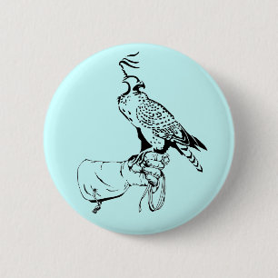 Badge Rond 5 Cm Faucon sur le bouton de gant