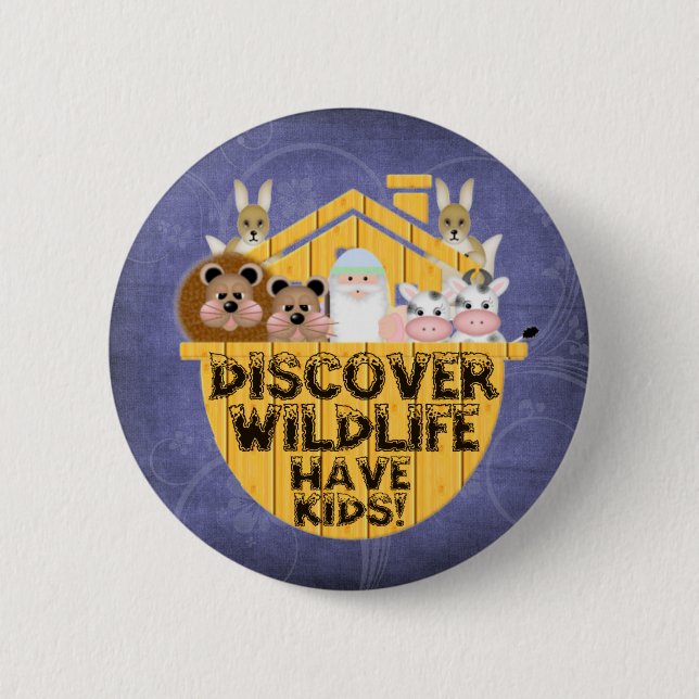 Badge Rond 5 Cm Faune de famille (Devant)