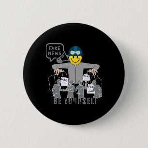 Badge Rond 5 Cm Fausses Fausses Nouvelles Conspirations Illusion D