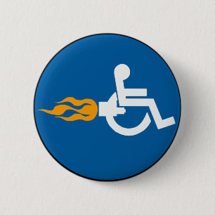 Badge Rond 5 Cm Fauteuil roulant de jet