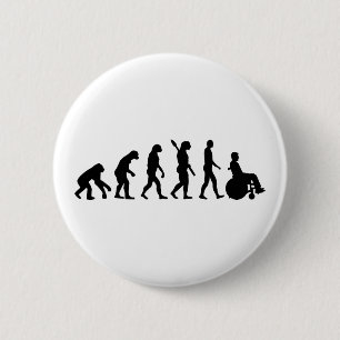 Badge Rond 5 Cm Fauteuil roulant d'évolution handicaped