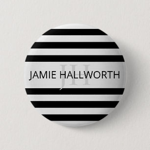 Badge Rond 5 Cm Faux Contemporain Silver Ombre Grandes Tailles & N