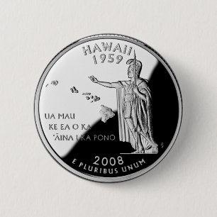 Badge Rond 5 Cm Faux Hawaii State Quarter