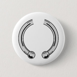 Badge Rond 5 Cm Faux Silver Piecing