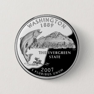Badge Rond 5 Cm Faux Washington State Quarter