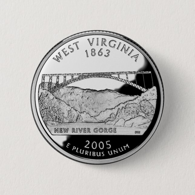 Badge Rond 5 Cm Faux West Virginia State Quarter (Devant)