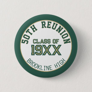 Badge Rond 5 Cm FAVEUR ! bouton de réunion de classe de 50e annive