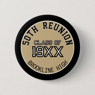 Badge Rond 5 Cm FAVEUR ! bouton de réunion des 50 ans de la promot