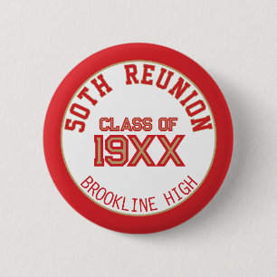 Badge Rond 5 Cm FAVEUR ! bouton de réunion des 50 ans de la promot