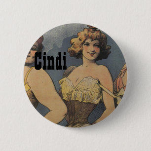 Badge Rond 5 Cm Faveur de douche de la domestique de la jeune