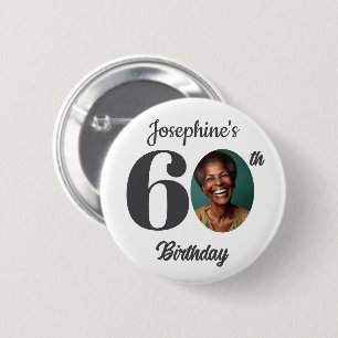 Badge Rond 5 Cm Faveur de photo de fête d'anniversaire 60 ans auda