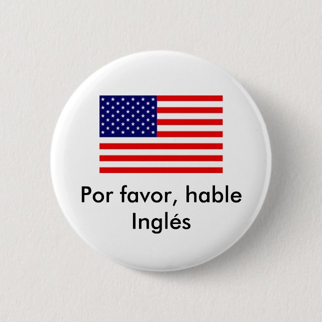 Badge Rond 5 Cm Faveur de Por, Inglés hable (Devant)