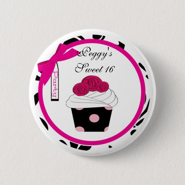 Badge Rond 5 Cm Faveur personnalisée de bouton de petit gâteau (Devant)
