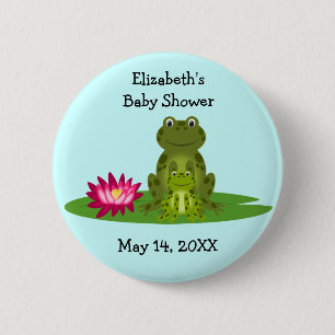 Badge Rond 5 Cm Faveurs de baby shower de thème de grenouille de