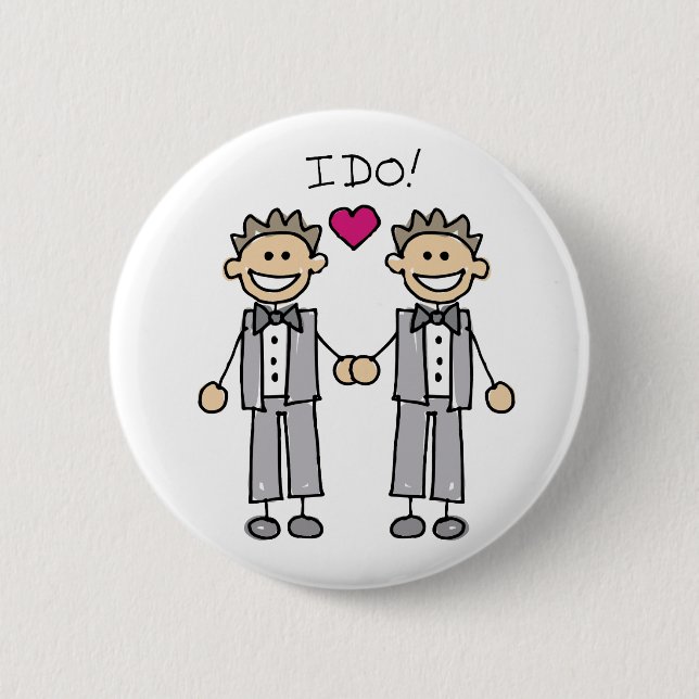 Badge Rond 5 Cm Faveurs du mariage gay (Devant)