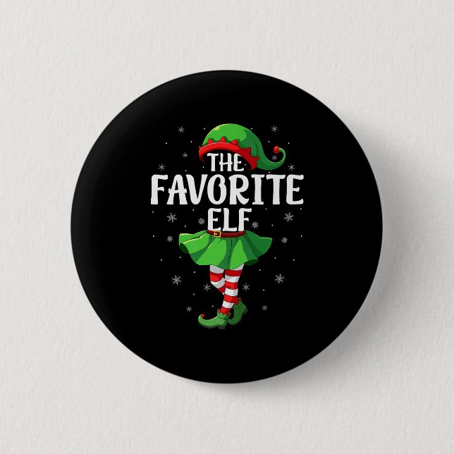 Badge Rond 5 Cm Favorite Elf Christmas Girls Women Elf Squad Xmas  (Devant)