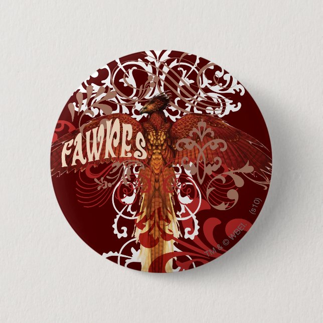 Badge Rond 5 Cm Fawkes Étend ses Ailes (Devant)