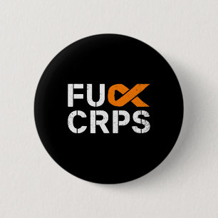 Badge Rond 5 Cm Fck CRPS Sensibilisation RSD Orange Ribbon Warrier