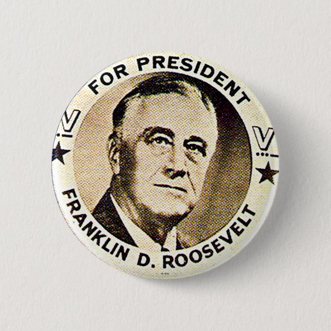Badge Rond 5 Cm FDR 1940 - Bouton (Devant)