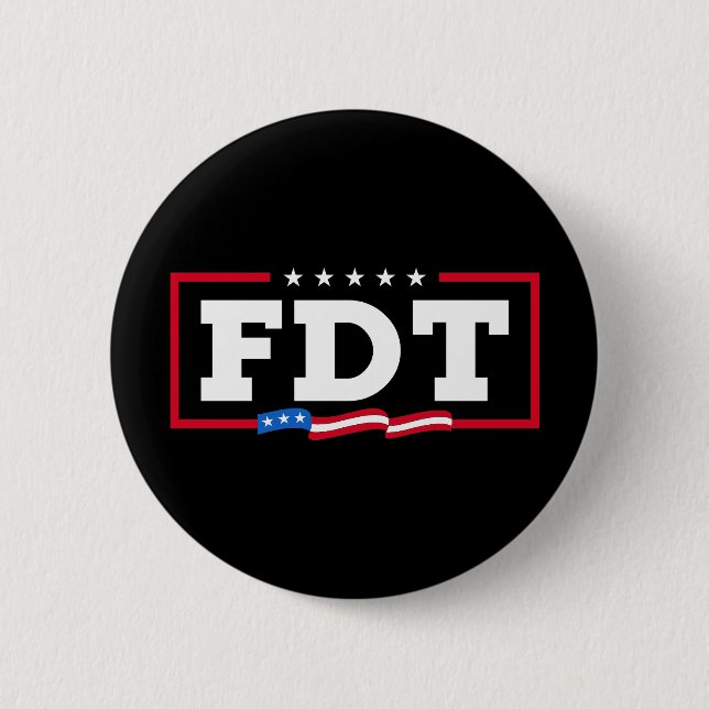 Badge Rond 5 Cm FDT Amusant anti-Trump No-Trump (Devant)