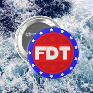 Badge Rond 5 Cm FDT   Bouton rouge, blanc et bleu