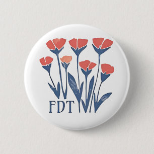 Badge Rond 5 Cm FDT Floral Wreath Subtle Feminine Boho Anti-Trump