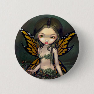 Badge Rond 5 Cm "Fée avec le bouton de fleurs sèches"