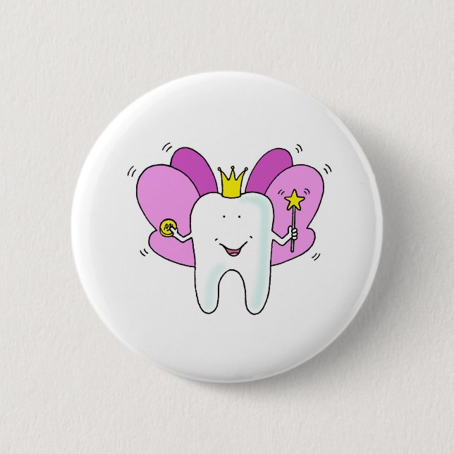 Badge Rond 5 Cm Fée de dents Princesse Félicitations (Devant)