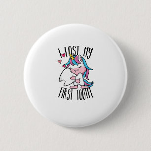 Badge Rond 5 Cm Fée Drôle - Cute Unicorn J'Ai Perdu Mon Premier T
