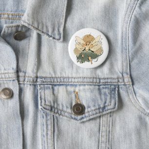 Badge Rond 5 Cm Fée Enchantante - Imaginaire lunaire