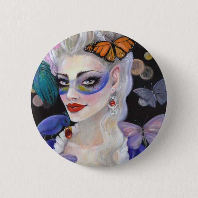 Badge Rond 5 Cm Fée mascarade de minuit (Devant)