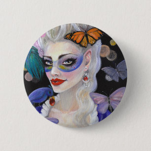 Badge Rond 5 Cm Fée mascarade de minuit