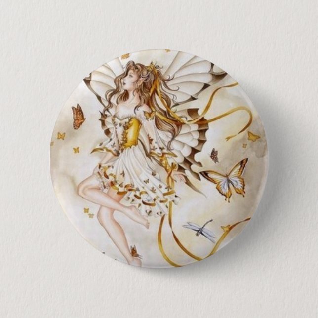 Badge Rond 5 Cm féé papillon (Devant)