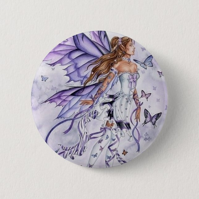 Badge Rond 5 Cm féé papillon (Devant)