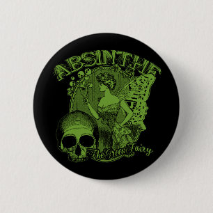 Badge Rond 5 Cm Fée verte Absinthe Dame