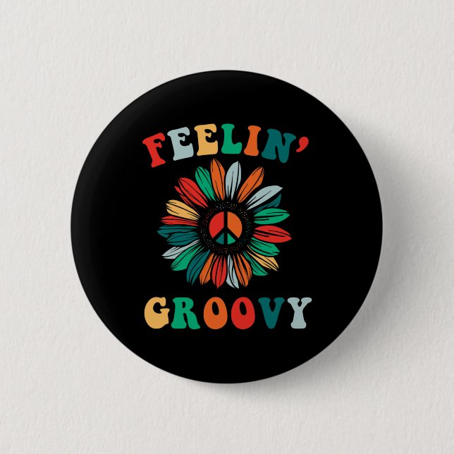 Badge Rond 5 Cm Feelin' Super Classic Trippy Hippie (Devant)