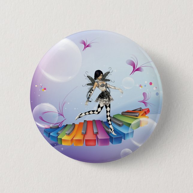 Badge Rond 5 Cm Féerie de clavier musical (Devant)