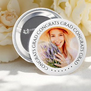 Badge Rond 5 Cm Félicats Grad Simple Moderne Photo personnalisée