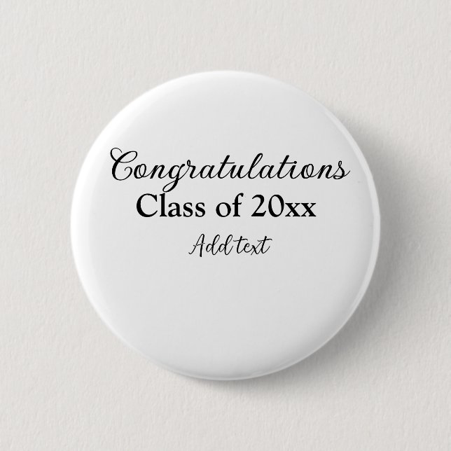 Badge Rond 5 Cm Félicitations de graduation simples clas d'ajout m (Devant)