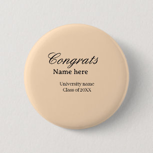 Badge Rond 5 Cm Félicitations diplômé nom de l'université promotio