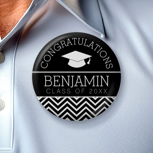 Badge Rond 5 Cm Félicitations Graduate Graduate Graduate PEUT MODI (Custom Button)