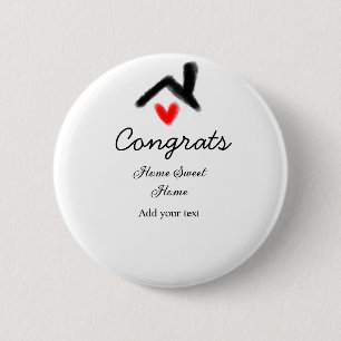 Badge Rond 5 Cm Félicitations nouveau propriétaire immobilier inau