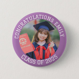 Badge Rond 5 Cm Félicitations personnalisées Nom Classe d'âge de