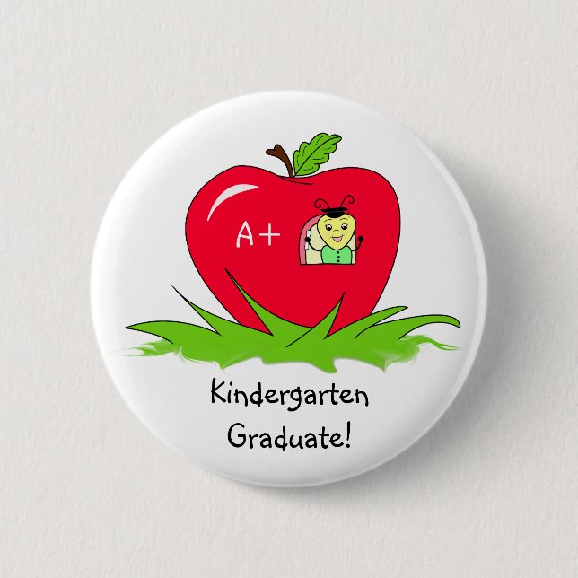 Badge Rond 5 Cm Félicitations rouges licenciées d'Apple de jardin (Devant)