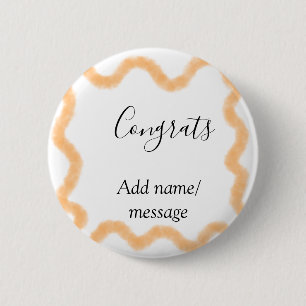 Badge Rond 5 Cm Félicitations spirale orange bordure espagnole boh