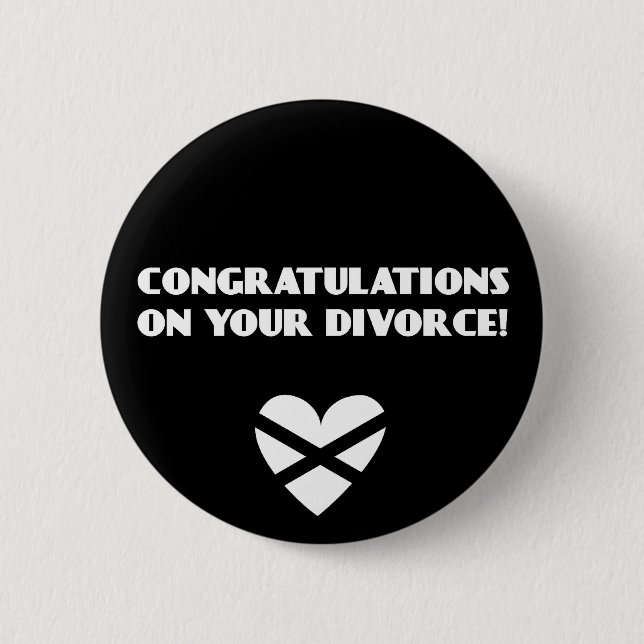 Badge Rond 5 Cm Félicitations sur votre divorce (Devant)
